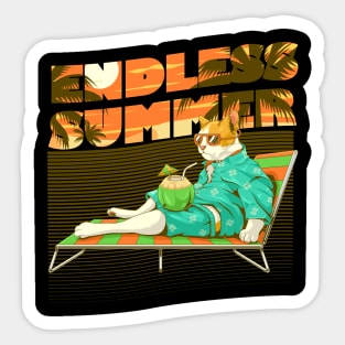 Endless Summer - Cat On The Beach Sticker
